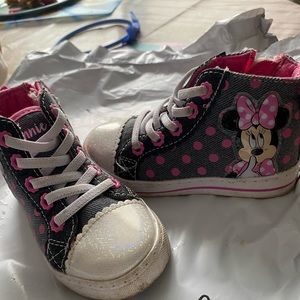Minnie Mouse zip up denim sneakers